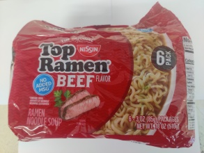 Top Ramen Beef Flavor 6 Packages of 3oz- 85g